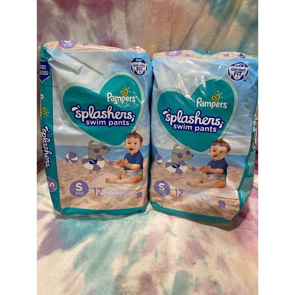 2 pack Pampers Splashers Swim Pants size Small 13-24 lbs - Picture 1 of 1